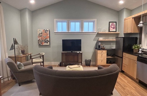Historic Montford Apartment | Modern, cozy studio "in the trees" in historic neighborhood; walk to downtown.