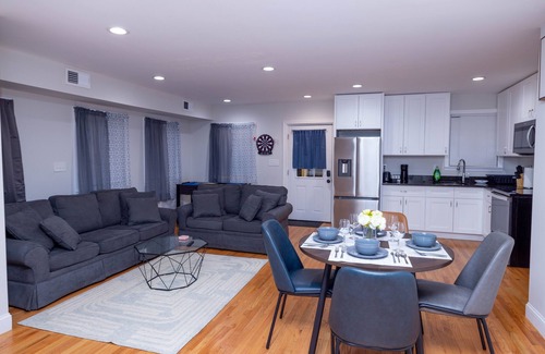 Brockton House | Modern Luxury Home With Fireplace & Game-Room.