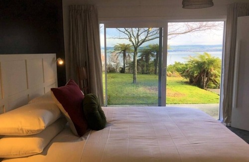 Two Mile Bay House | Modern, Stunning Lake Views & Hot Tub - Cross the street to the Lake!