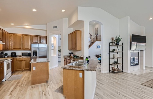 Arrowhead Shores House | Modern Spacious Desert Getaway w/Hot Tub & Game Room