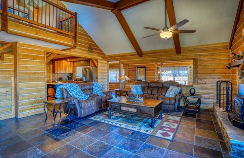 Pagosa Springs House | Mountain Sunset Cabin: Stunning Views, Foosball, Outdoor Fireplace, 30 Min to Wolf Creek Ski Resort!