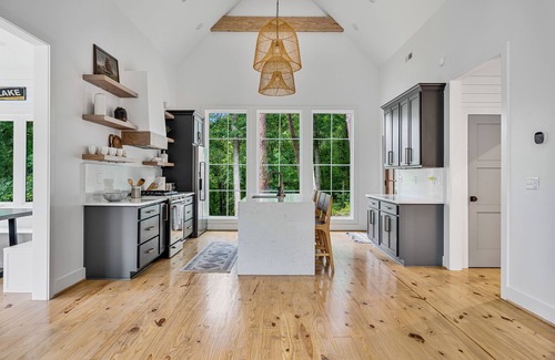 Arley House | New build on quiet cove with big water view on Dismal. Sleeps 12.