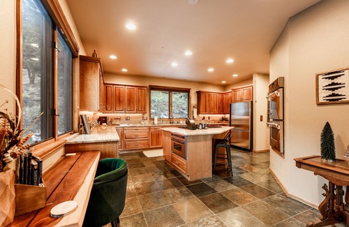 Hangen Ranch And M and B House | NEW! Evergreen Mountain Basecamp- home with hot tub on 10 private acres!