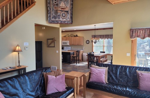 Lake Township Cabin | New! Long Lake Landing - Open all year! Kayaks! Sandy Waterfront!