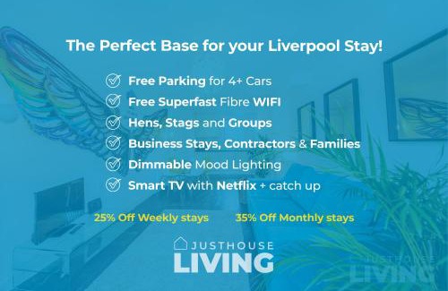Liverpool House | NEW Spacious Modern Townhouse FREE Private Parking