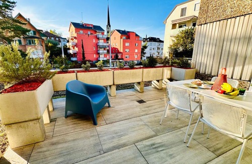 Oerlikon Apartment | New Studio with Sunny Terrace & Air Condition