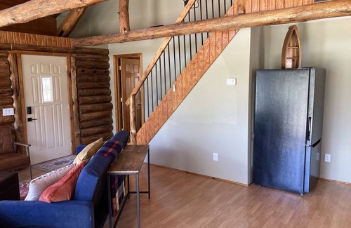 Sextonville Cabin | Newly remodeled log cabin next to beautiful Wisconsin River- Rivers Edge Cabin