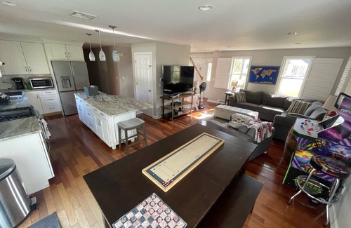 East Falmouth House | Nicely Furnished 3BD-Central Air, Awesome Backyard with Heated Pool & Fire Pit, Dog-Friendly
