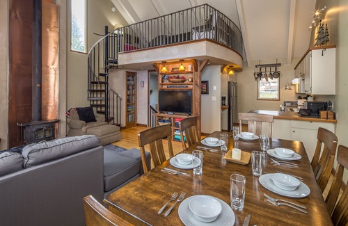 Big Sky Meadow Village House | Nordic ski-in/out home w/fireplace, loft & community pool/sauna - Custom Glacier Montana Townhome