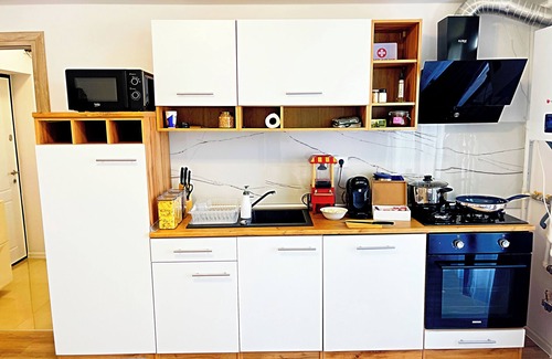 Chiajna Apartment | Nova Chic Studio WiFi, AC, Popcorn and Wine Free parking