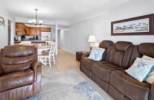 Windy Hill Condo | Oceanfront 2BR condo with balcony, pool, full kitchen & beach access-perfect family getaway!
