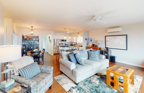 Port Angeles East House | Oceanfront, bluff-top home with Ediz Hook view, prime location, fireplace