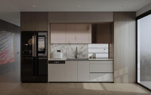 Lang Ha Apartment | Pale Ochre House-Balcony-Kitchen-Washer-Coffee Shop