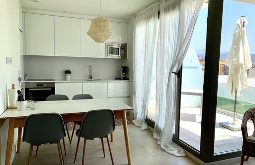 Torrox Costa Apartment | Penthouse closest to the sea with large private roof terrace, sea view, wi-fi and garage
