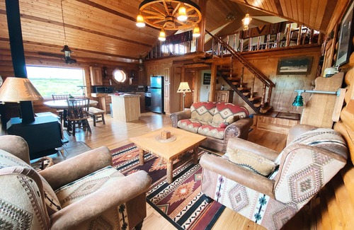 Big Timber Cabin | Perfect for Couples Or Families Up To 4 In Lovely Two Story Log Home