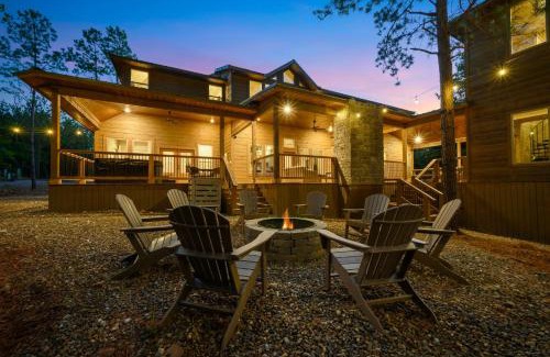 Pickens House | Pet friendly family cabin with firepit creek outdoor kitchen playset & more
