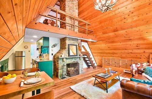Pocono Pines Cabin | Pocono Summer Paradise: A-Frame, Sauna, Hot Tub, Fire Pit
