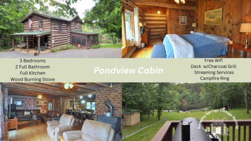 Berkeley Springs Ski Chalet | Pondview Cabin - Rustic Log Style Home, Grill, Wifi, Screen Porch, Trail, View, Pond Access, King Bed