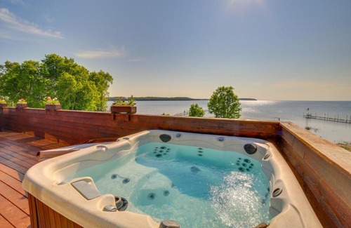 Garden House | Prairie-Style Home on Garden Bay with Deck and Hot Tub