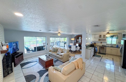 Cocoa Beach House | Private Oasis at the Beach with HEATED Pool, Dock and Boat….Dolphin paradise!
