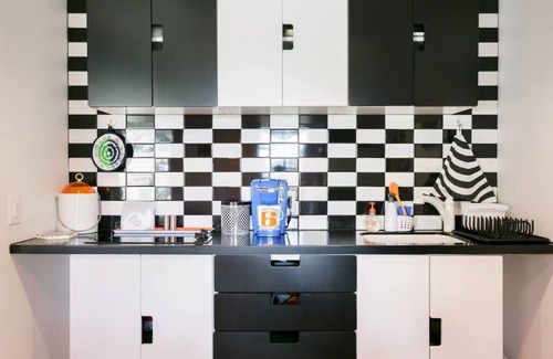 Sunset Junction House | Private Pop-Art Pad, Two-Story, Two Balconies with Park View in Silver Lake