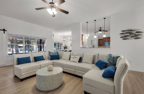 Navarre House | Private spacious resort, jumbo heated salt water pool/spa, game room, office