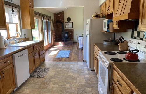 Frenchtown House | Ranch-style home with horse property and fenced yard