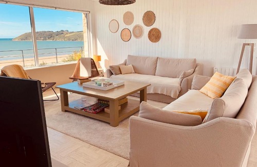 Saint-Michel-en-Greve Apartment | Rare, Vue pleine mer à 180°c surplombant la plage