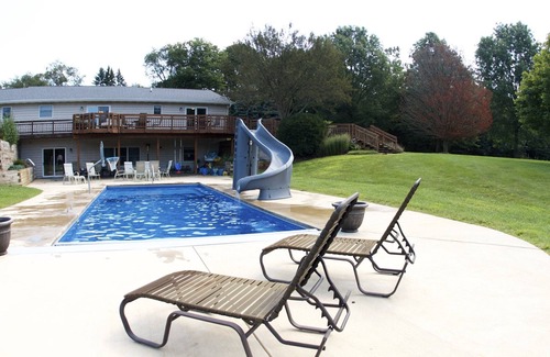 La Porte House | Relaxing 8 acres, Large Family Getaway plus Giant Pool, Hot tub, Sports Complex