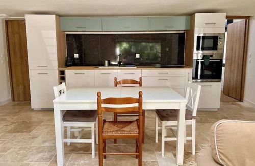 Poussan Villa | Renovated barn, private garden and shared pool.