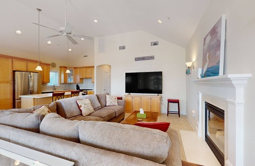Montego Bay House | Restful getaway with pool, tennis, patio, fireplace, jetted tub, & central AC