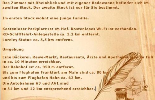 Sankt Goarshausen House | Rheinblickzimmer