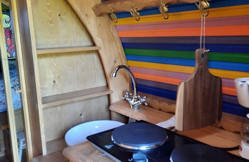 Grosbreuil House | ROULOTTE LA BOHEMIENNE surrounded by farm animals