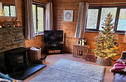 Dolgellau Cabin | Rural Snowdonia Lodge with Log Burner and Sauna. Dogs allowed.