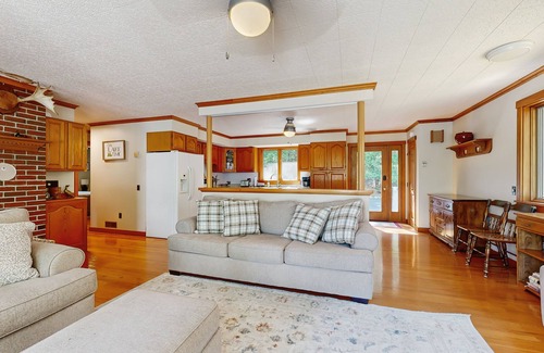 Orland House | Secluded waterfront home with private dock, outdoor dining, firepit, WiFi & W/D