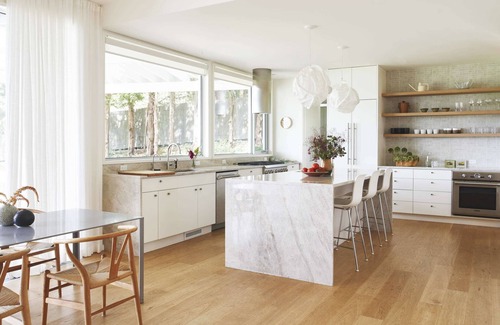 Menantic Creek House | Shelter Island Sun Filled Modern Waterfront Home with Dock