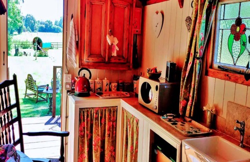 Romsey Ski Chalet | Shepherd's Hut in Romsey with Fire Pit