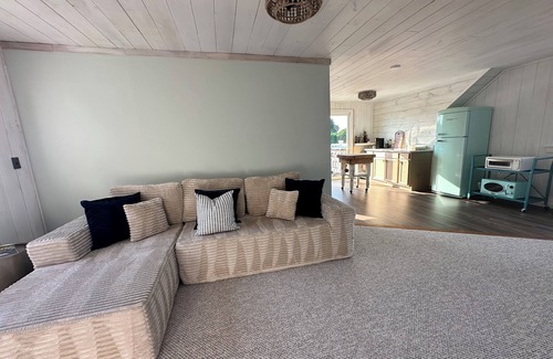 Ocean Bluff-Brant Rock House | Short walk to the beach! See & hear the ocean in the distance. Great living area