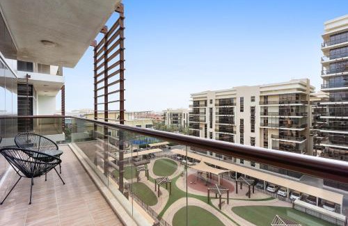 Khalifa City Apartment | Silkhaus Luxurious 1 BDR Next to Golf Course
