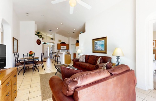 Marbella House | Snowbird-friendly home with private pool, spa, game room, tennis, basketball, AC