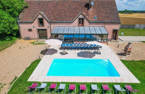 Happonvilliers Villa | So Villa Chalonie (28) - Heated pool - Foot - 2h Paris - 30p.