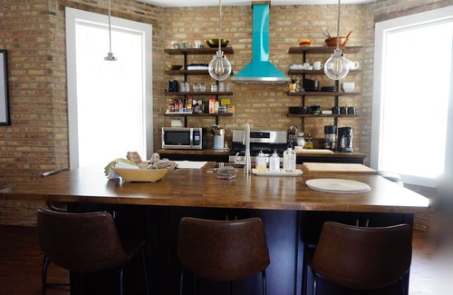 Rogers Park Condo | Soft Suede and Warm Bricks at a Stylish Rogers Park Home