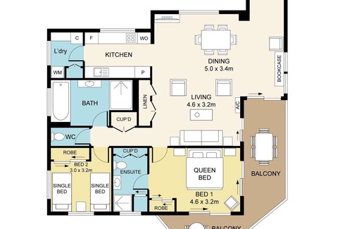 Biggera Waters Apartment | Spacious quiet airconditioned apartment right on the Broadwater near everything