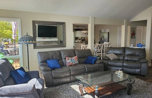 Seneca House | Spectacular lake home with dock and fire pit- room for all - good pets ok-