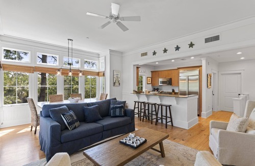 Beach District Condo | Spend Fall With Us! Short Walk to Beach Club! Views of Western Lake! Outdoor Porch Space!
