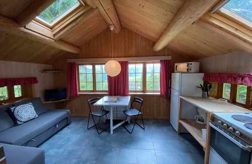 Hoyanger Cabin | Stone cabin, sleeps 2-4, with traditional grass roof. Self catering.