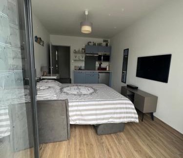 Angoulins Apartment | Studio tout confort climatisé avec jardinet, en centre bourg, proche plage, mer, La Rochelle et Chatelaillon