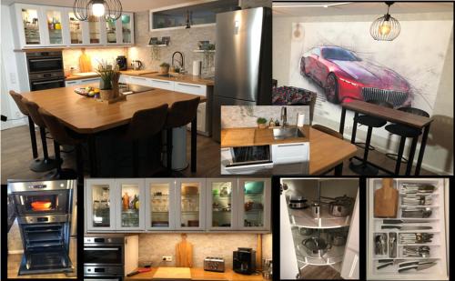 Aidlingen Apartment | Stylisches Maybach Appartement mit Terrasse für 5 Personen, 5 Betten, große Kochinsel, Homeoffice mit 250Mbit WLAN