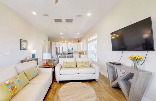 Palm Coast House | Stylish brand-new ocean view home with deck & porch - steps to beach