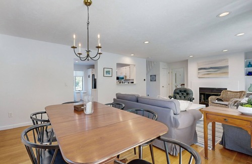 Mashpee House | Stylish dog-friendly home near beaches & Fells Pond with huge deck & fireplace